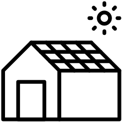Solar panel installation icon